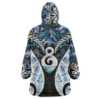 New Zealand Aotearoa Wearable Blanket Hoodie Pikorua Single Twist Green Paua Shell