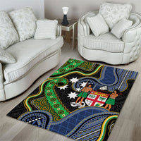 South Sea Islanders And Fiji Area Rug Fijian Coat Of Arms And Southern Cross DT05 - Polynesian Pride