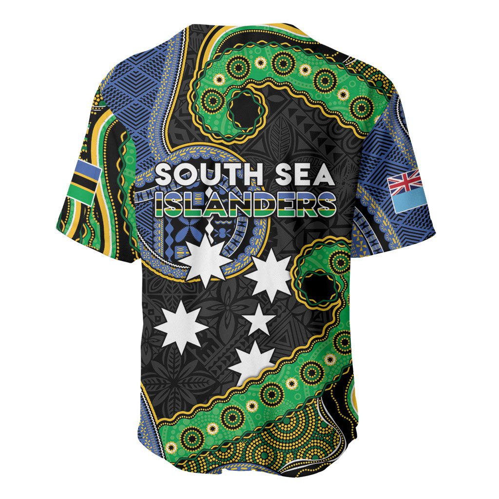 South Sea Islanders And Fiji Baseball Jersey Fijian Coat Of Arms And Southern Cross DT05 - Polynesian Pride