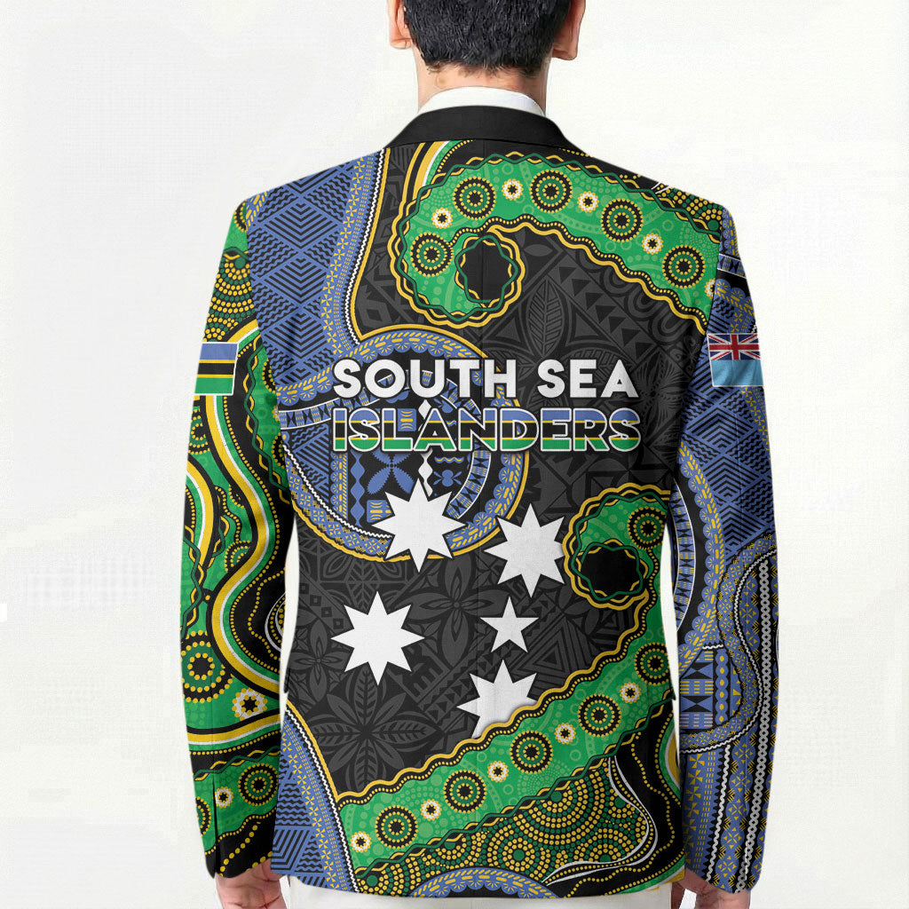 South Sea Islanders And Fiji Blazer Fijian Coat Of Arms And Southern Cross DT05 - Polynesian Pride