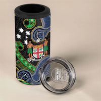 South Sea Islanders And Fiji 4 in 1 Can Cooler Tumbler Fijian Coat Of Arms And Southern Cross DT05 - Polynesian Pride
