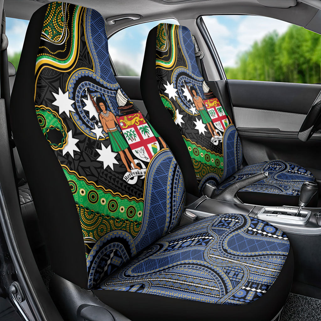 South Sea Islanders And Fiji Car Seat Cover Fijian Coat Of Arms And Southern Cross DT05 - Polynesian Pride