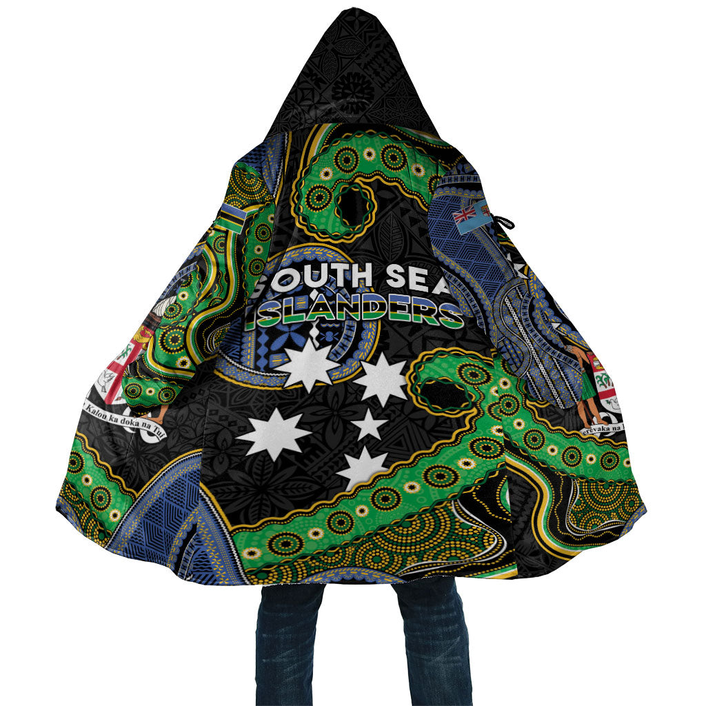 South Sea Islanders And Fiji Cloak Fijian Coat Of Arms And Southern Cross DT05 Unisex Black - Polynesian Pride