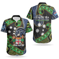 South Sea Islanders And Fiji Couples Matching Summer Maxi Dress and Hawaiian Shirt Fijian Coat Of Arms And Southern Cross DT05 - Polynesian Pride