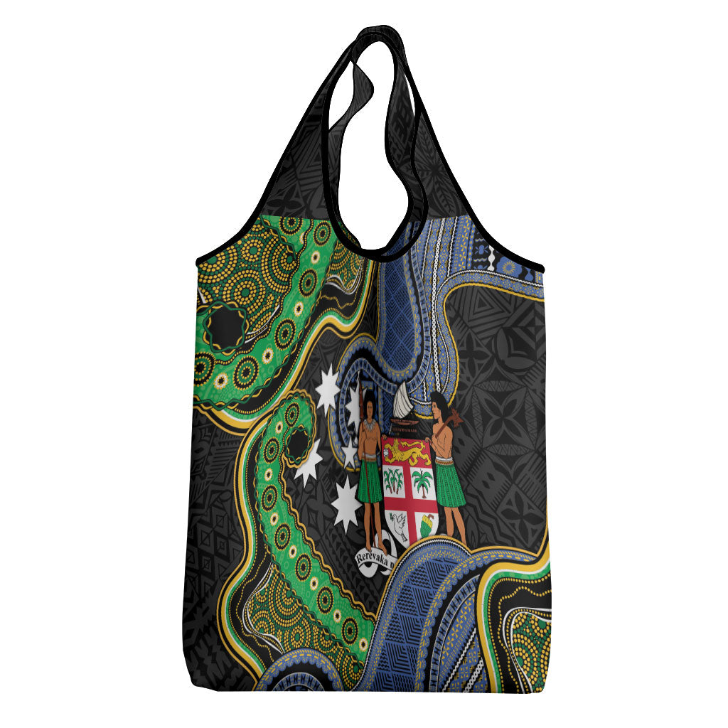 South Sea Islanders And Fiji Grocery Bag Fijian Coat Of Arms And Southern Cross DT05 - Polynesian Pride