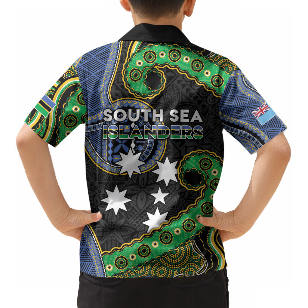 South Sea Islanders And Fiji Kid Hawaiian Shirt Fijian Coat Of Arms And Southern Cross DT05 - Polynesian Pride