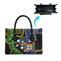 South Sea Islanders And Fiji Leather Bag Fijian Coat Of Arms And Southern Cross DT05 - Polynesian Pride