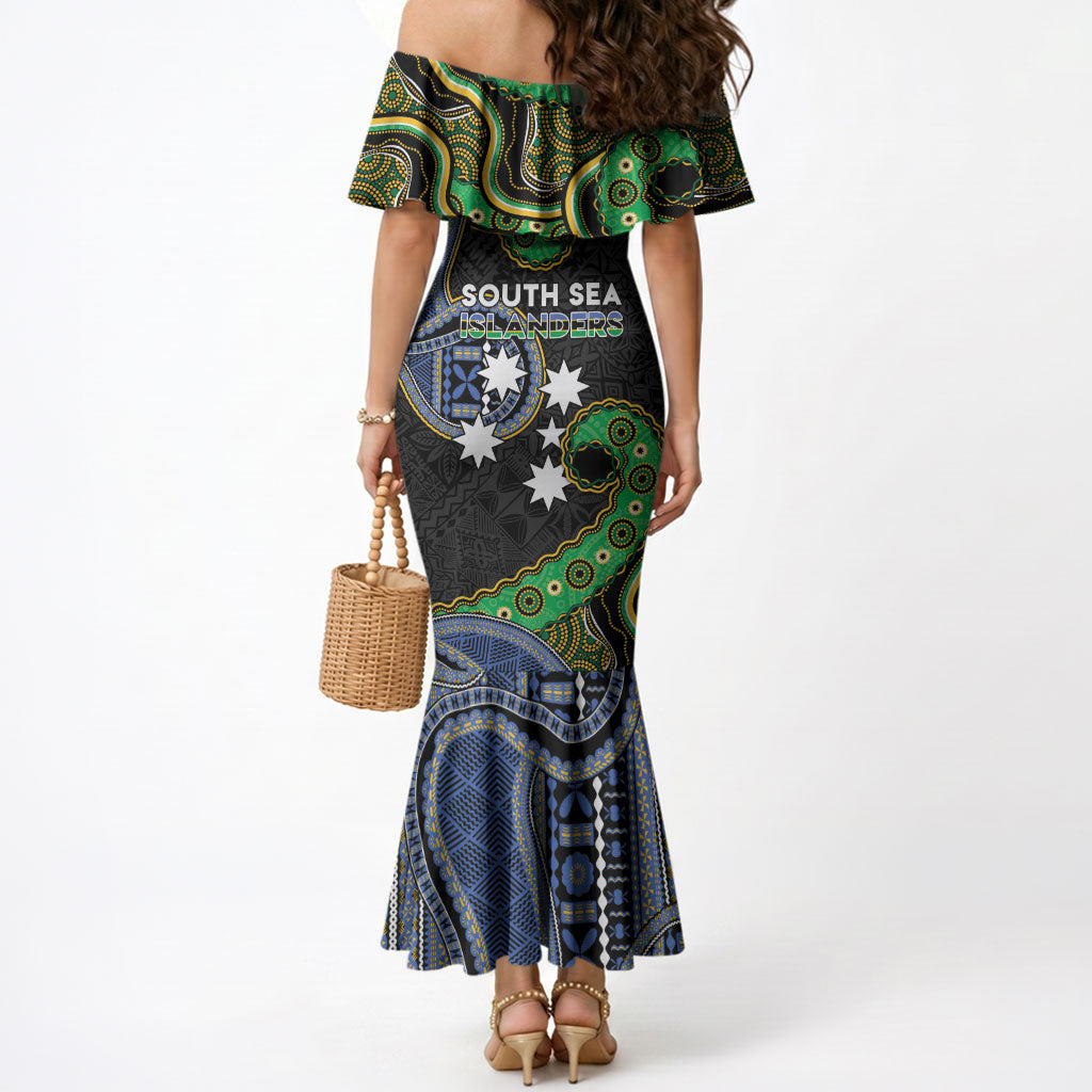 South Sea Islanders And Fiji Mermaid Dress Fijian Coat Of Arms And Southern Cross DT05 - Polynesian Pride