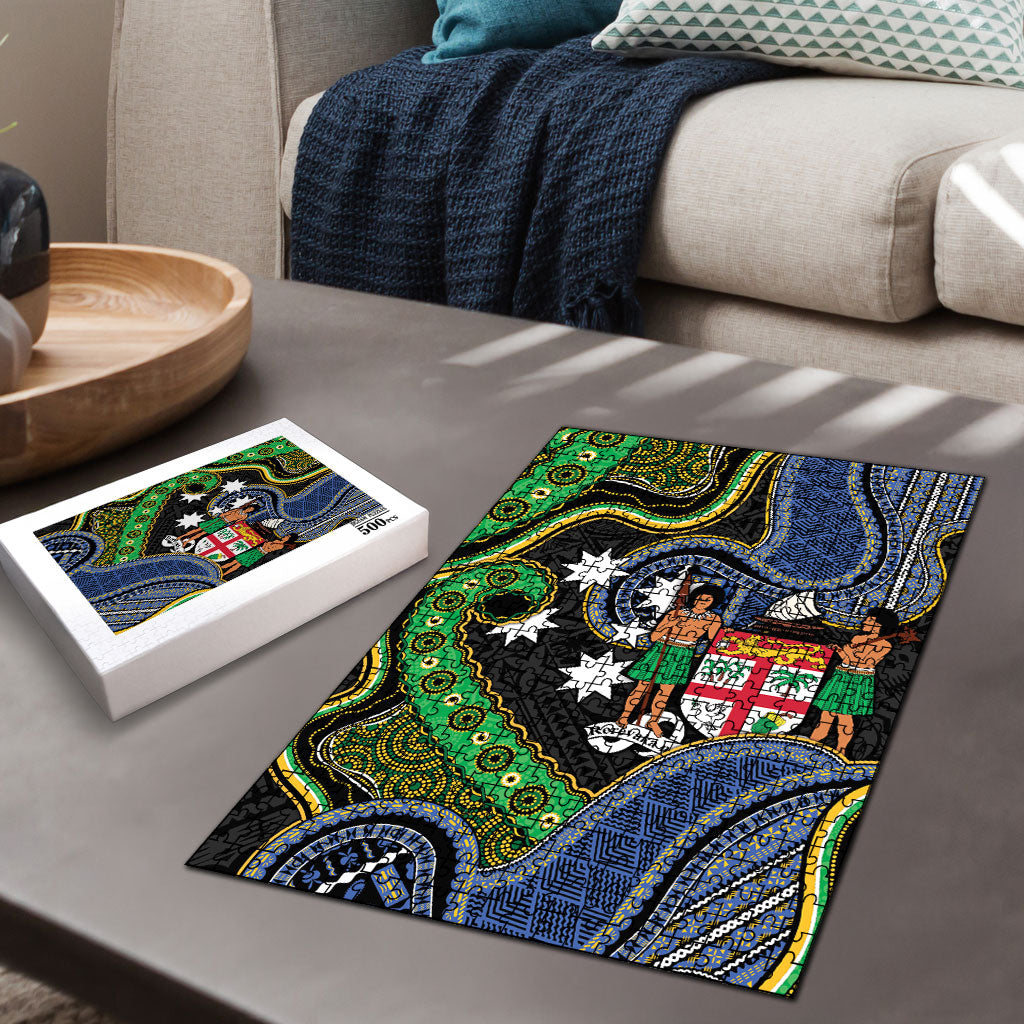 South Sea Islanders And Fiji Puzzle Fijian Coat Of Arms And Southern Cross DT05 - Polynesian Pride