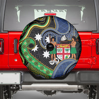 South Sea Islanders And Fiji Spare Tire Cover Fijian Coat Of Arms And Southern Cross DT05 - Polynesian Pride