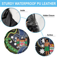 South Sea Islanders And Fiji Spare Tire Cover Fijian Coat Of Arms And Southern Cross DT05 - Polynesian Pride