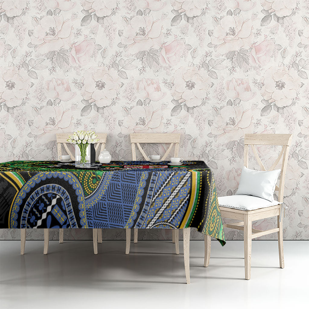 South Sea Islanders And Fiji Tablecloth Fijian Coat Of Arms And Southern Cross DT05 - Polynesian Pride