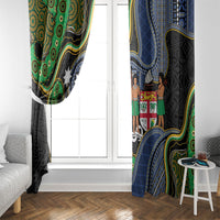 South Sea Islanders And Fiji Window Curtain Fijian Coat Of Arms And Southern Cross DT05 - Polynesian Pride