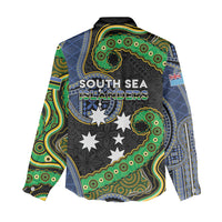 South Sea Islanders And Fiji Women Casual Shirt Fijian Coat Of Arms And Southern Cross DT05 - Polynesian Pride