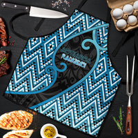 Aotearoa Atua Ranginui Apron Maori Sky Father Koru Patterns DT05 Blue - Polynesian Pride