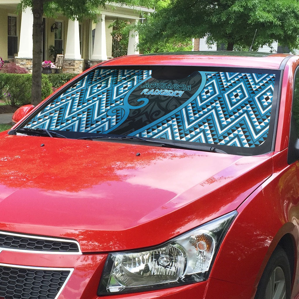 Aotearoa Atua Ranginui Auto Sun Shade Maori Sky Father Koru Patterns DT05 - Polynesian Pride