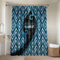 Aotearoa Atua Ranginui Bathroom Set Maori Sky Father Koru Patterns DT05 Shower Curtain Only Blue - Polynesian Pride
