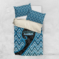Aotearoa Atua Ranginui Bedding Set Maori Sky Father Koru Patterns DT05 US Twin 172cm x 218cm Blue - Polynesian Pride