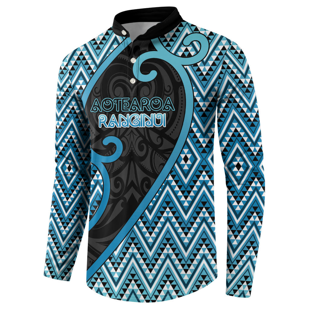 Custom Aotearoa Atua Ranginui Button Sweatshirt Maori Sky Father Koru Patterns DT05 - Polynesian Pride