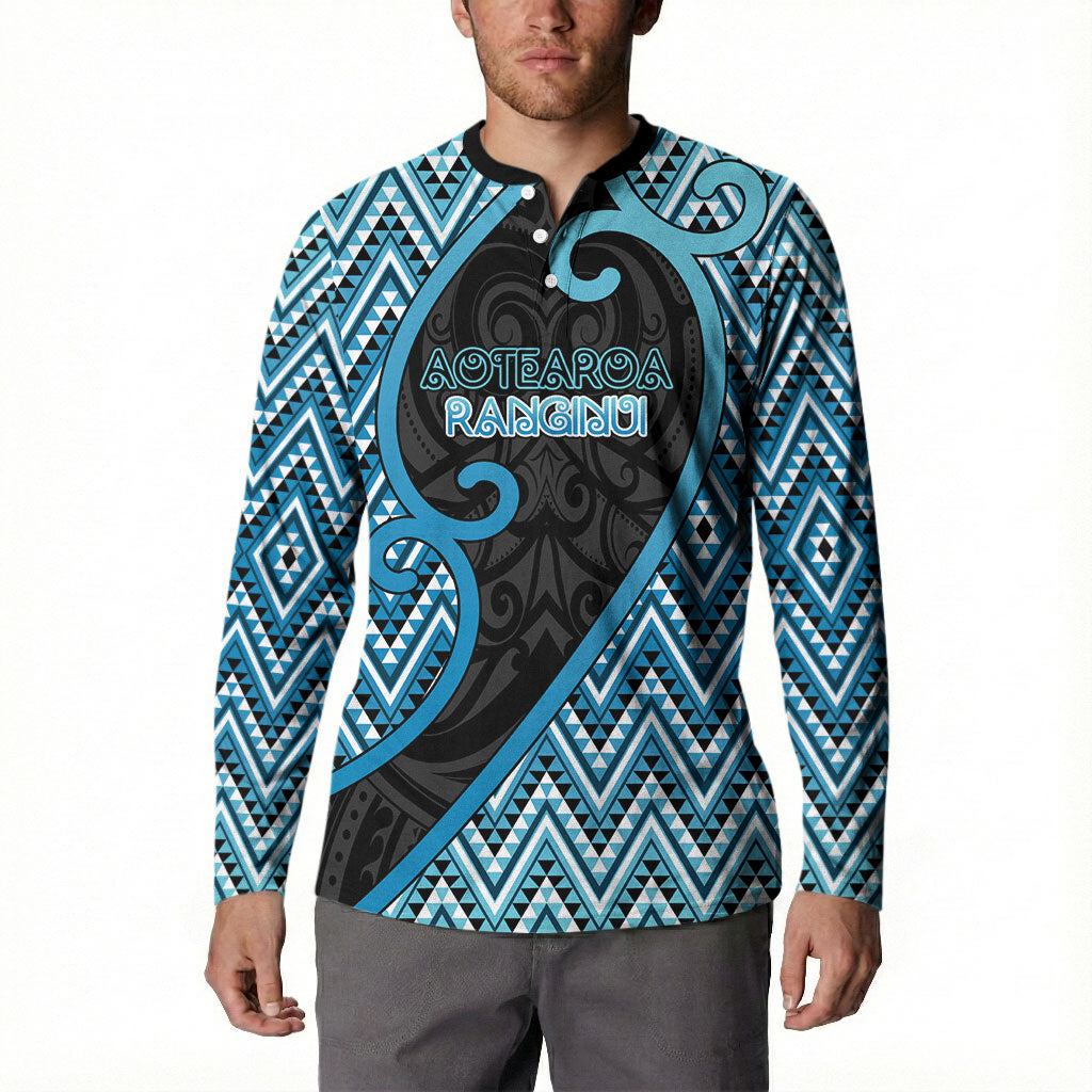 Custom Aotearoa Atua Ranginui Button Sweatshirt Maori Sky Father Koru Patterns DT05 - Polynesian Pride