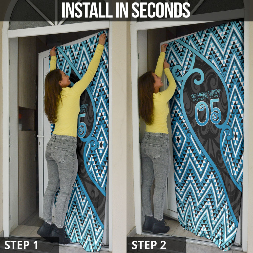 Custom Aotearoa Atua Ranginui Door Cover Maori Sky Father Koru Patterns DT05 - Polynesian Pride