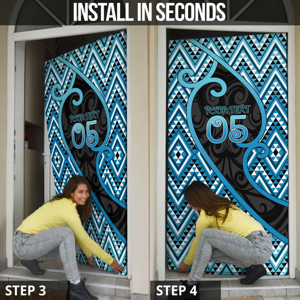 Custom Aotearoa Atua Ranginui Door Cover Maori Sky Father Koru Patterns DT05 - Polynesian Pride