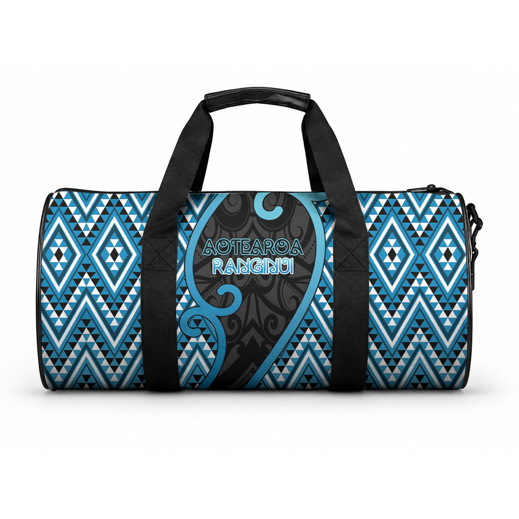 Aotearoa Atua Ranginui Duffle Bag Maori Sky Father Koru Patterns DT05 One size Blue - Polynesian Pride