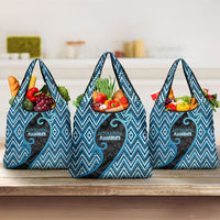 Aotearoa Atua Ranginui Grocery Bag Maori Sky Father Koru Patterns DT05 3-pack One Size Blue - Polynesian Pride