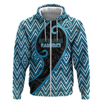 Custom Aotearoa Atua Ranginui Hoodie Maori Sky Father Koru Patterns DT05 Zip Hoodie Blue - Polynesian Pride