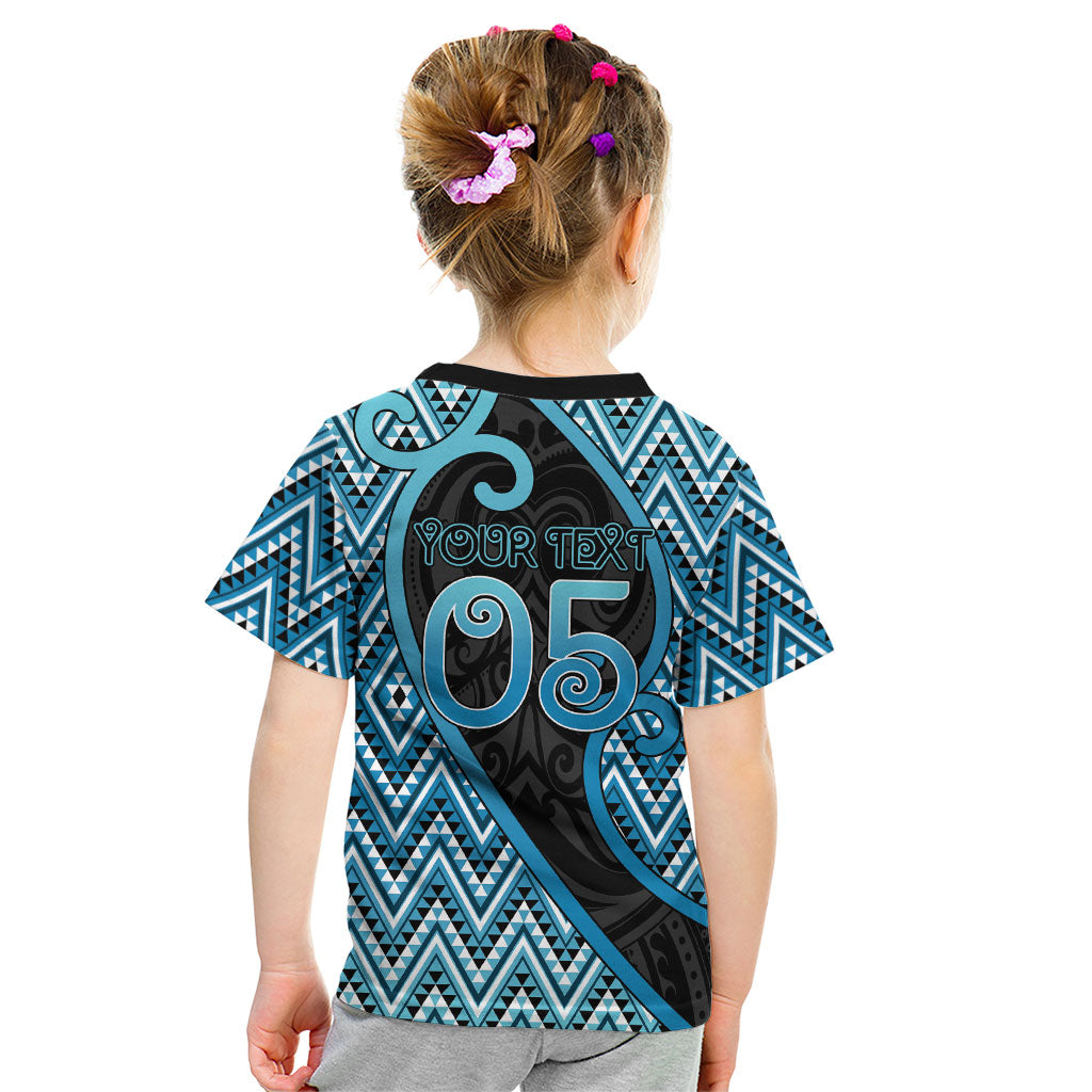 Custom Aotearoa Atua Ranginui Kid T Shirt Maori Sky Father Koru Patterns