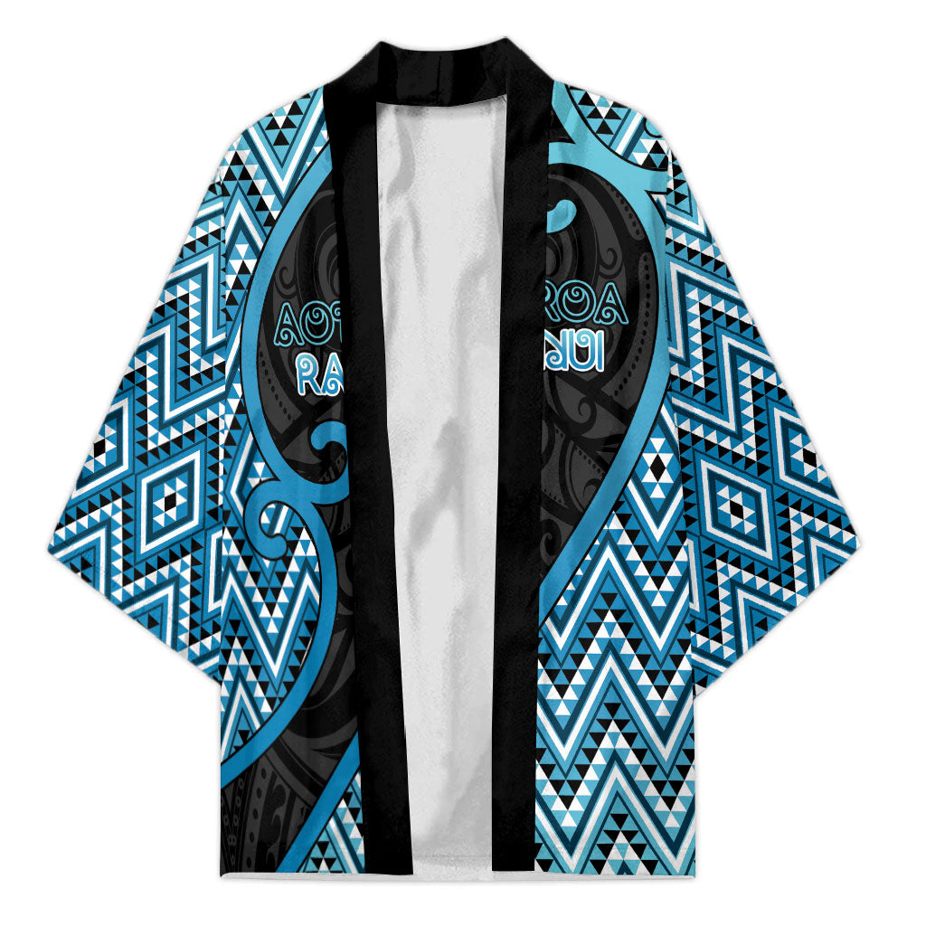 Custom Aotearoa Atua Ranginui Kimono Maori Sky Father Koru Patterns DT05 Unisex Blue - Polynesian Pride
