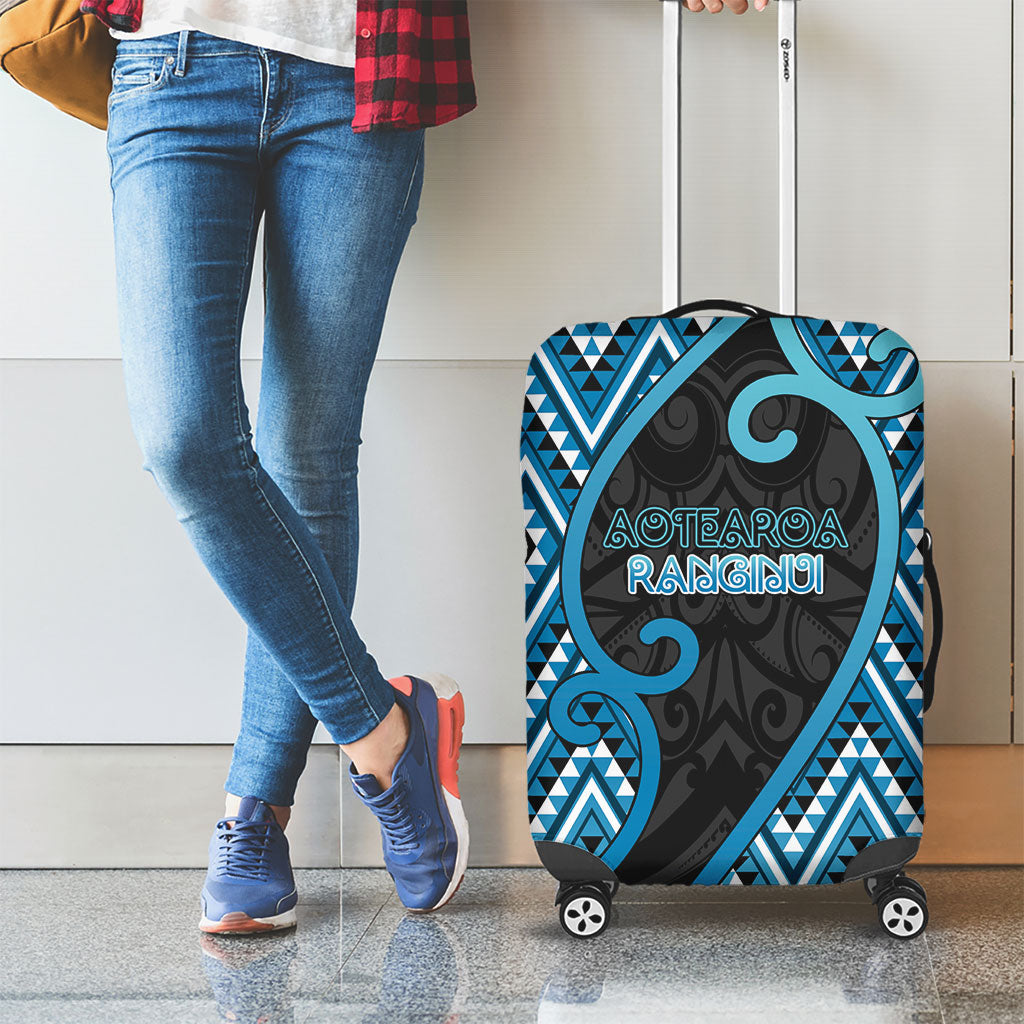 Aotearoa Atua Ranginui Luggage Cover Maori Sky Father Koru Patterns