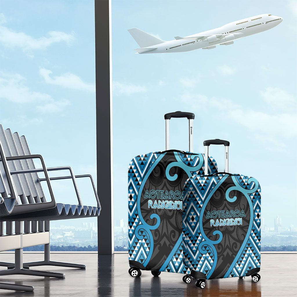 Aotearoa Atua Ranginui Luggage Cover Maori Sky Father Koru Patterns
