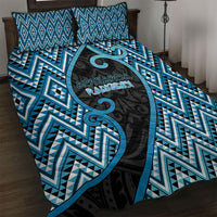 Aotearoa Atua Ranginui Quilt Bed Set Maori Sky Father Koru Patterns DT05 Blue - Polynesian Pride