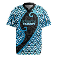 Custom Aotearoa Atua Ranginui Rugby Jersey Maori Sky Father Koru Patterns DT05 Blue - Polynesian Pride