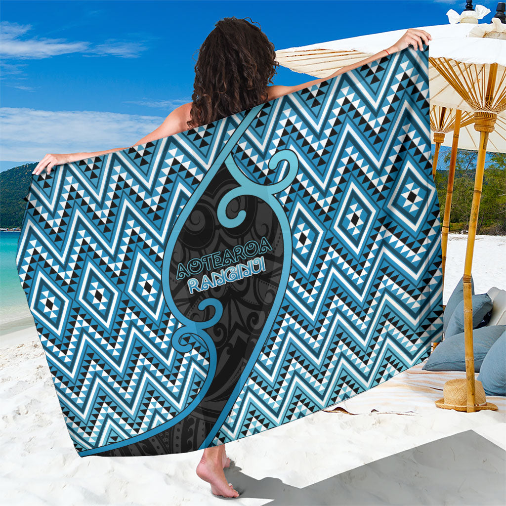 Aotearoa Atua Ranginui Sarong Maori Sky Father Koru Patterns DT05 One Size 44 x 66 inches Blue - Polynesian Pride