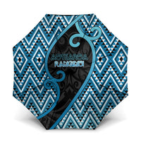 Aotearoa Atua Ranginui Umbrella Maori Sky Father Koru Patterns DT05 One Size Folded 11.42 inch Opened Diameter 37.4 inch Blue - Polynesian Pride