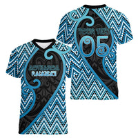 Custom Aotearoa Atua Ranginui Women V-Neck T-Shirt Maori Sky Father Koru Patterns