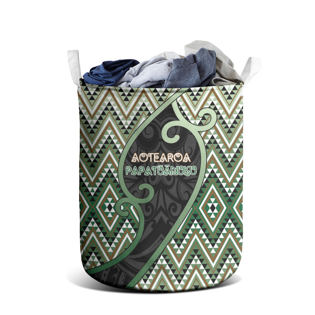 Aotearoa Atua Papatuanuku Laundry Basket Earth Mother Father Koru Patterns