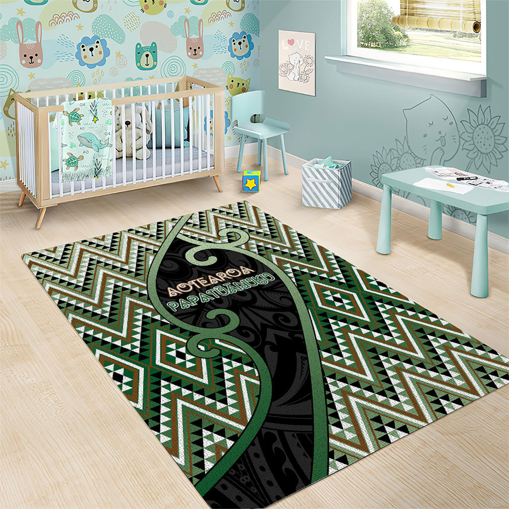 Aotearoa Atua Papatuanuku Area Rug Earth Mother Father Koru Patterns
