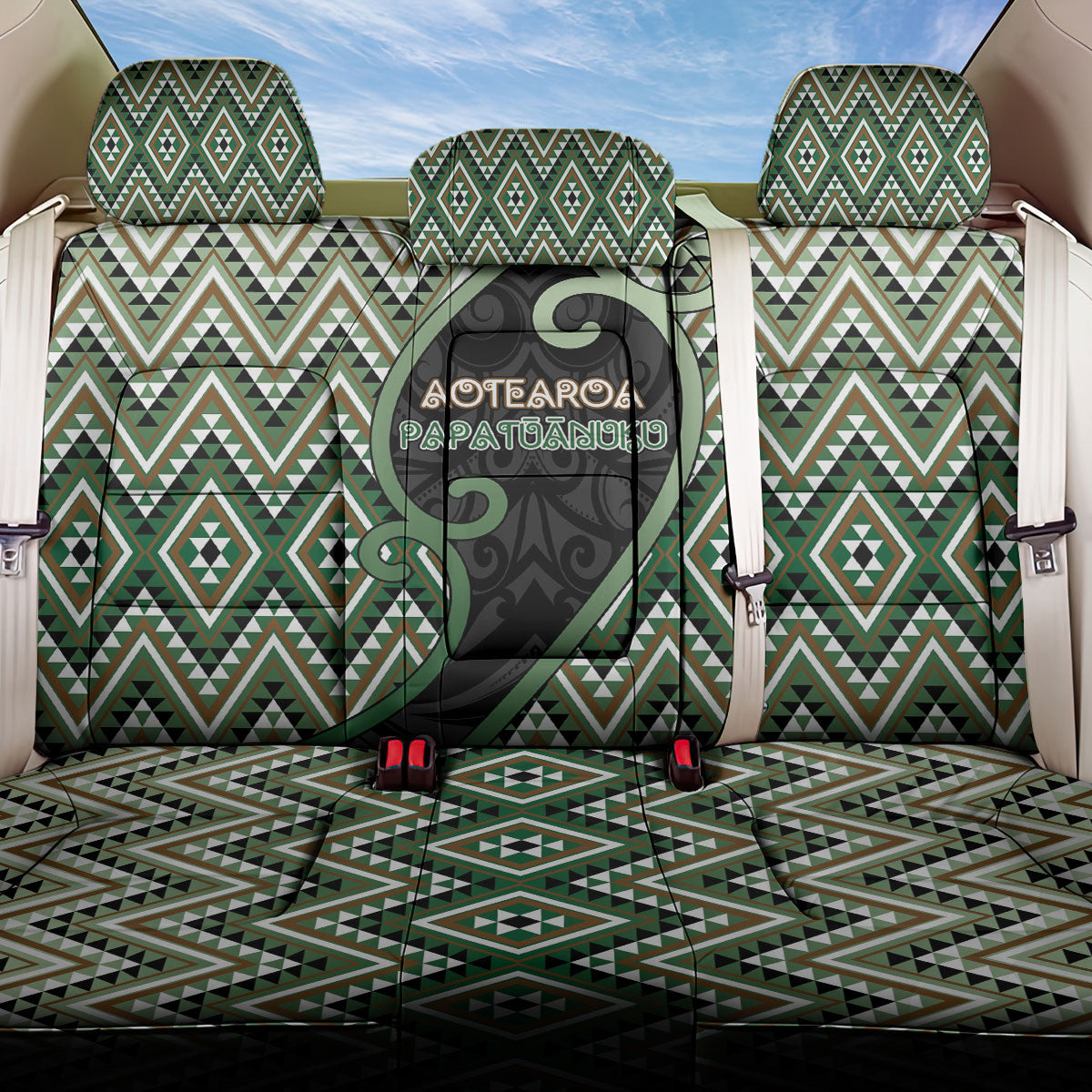 Aotearoa Atua Papatuanuku Back Car Seat Cover Earth Mother Father Koru Patterns