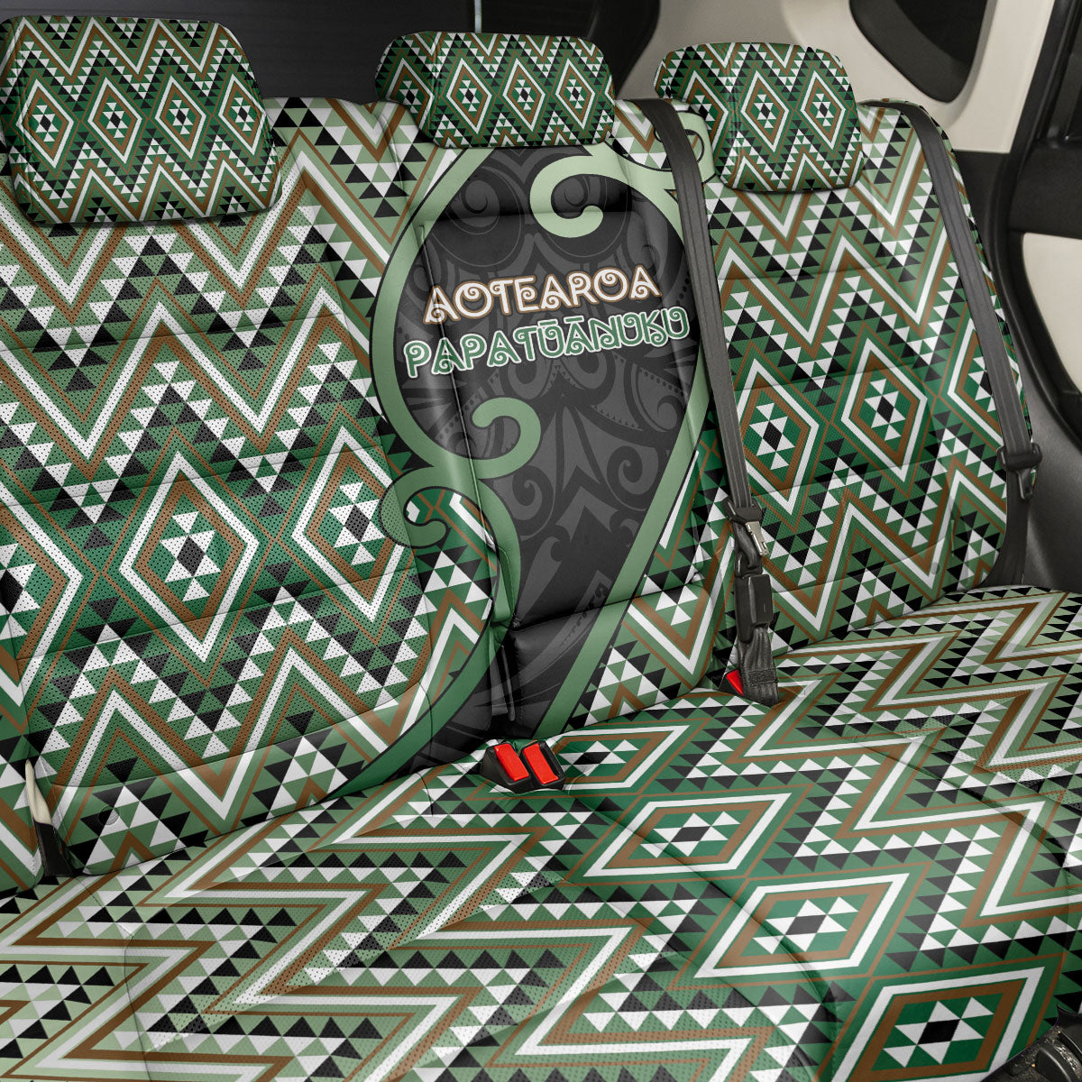 Aotearoa Atua Papatuanuku Back Car Seat Cover Earth Mother Father Koru Patterns