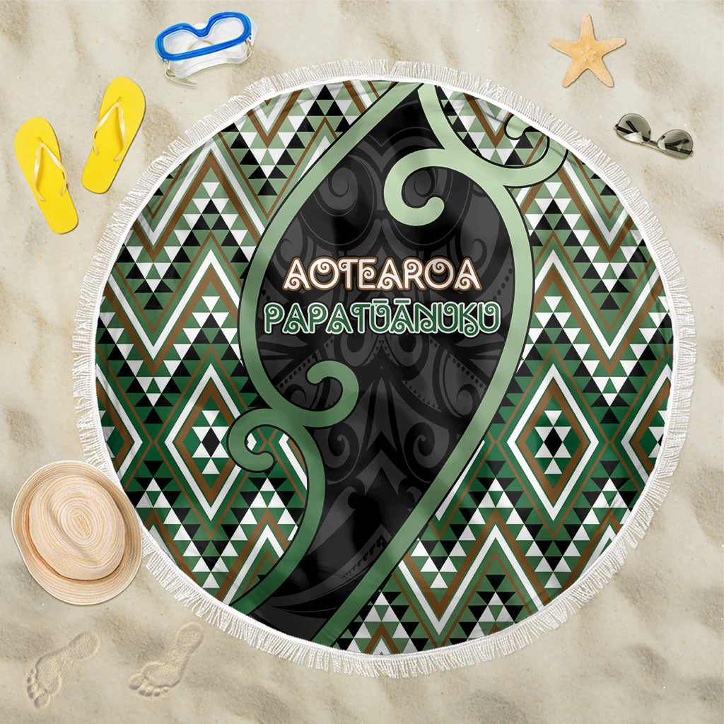 Aotearoa Atua Papatuanuku Beach Blanket Earth Mother Father Koru Patterns
