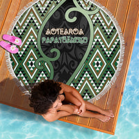 Aotearoa Atua Papatuanuku Beach Blanket Earth Mother Father Koru Patterns