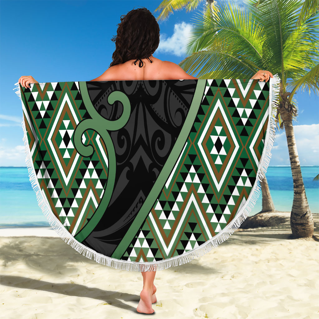 Aotearoa Atua Papatuanuku Beach Blanket Earth Mother Father Koru Patterns