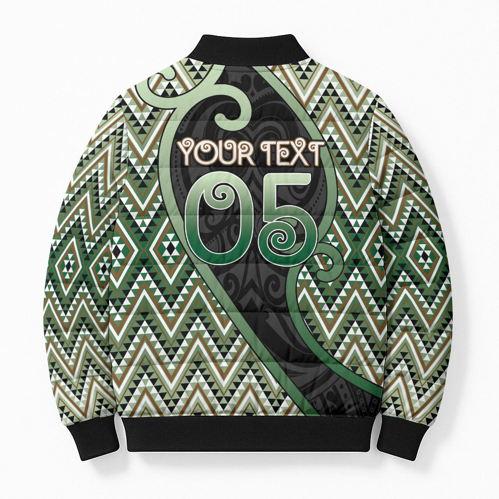 Custom Aotearoa Atua Papatuanuku Bomber Puffer Jacket Earth Mother Father Koru Patterns