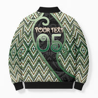 Custom Aotearoa Atua Papatuanuku Bomber Puffer Jacket Earth Mother Father Koru Patterns