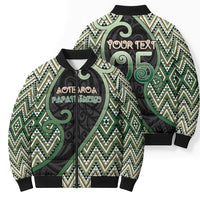 Custom Aotearoa Atua Papatuanuku Bomber Puffer Jacket Earth Mother Father Koru Patterns