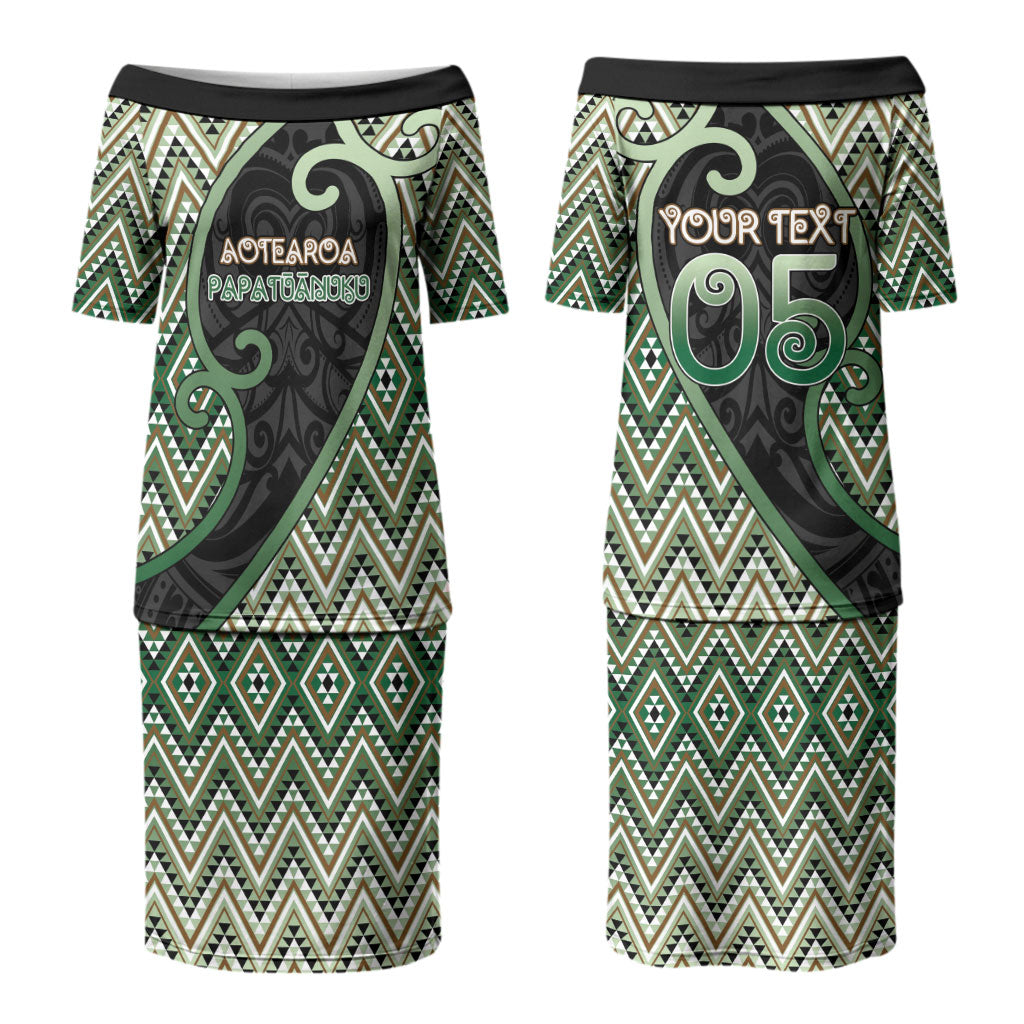 Custom Aotearoa Atua Papatuanuku Couples Matching Puletasi and Long Sleeve Button Shirt Earth Mother Father Koru Patterns