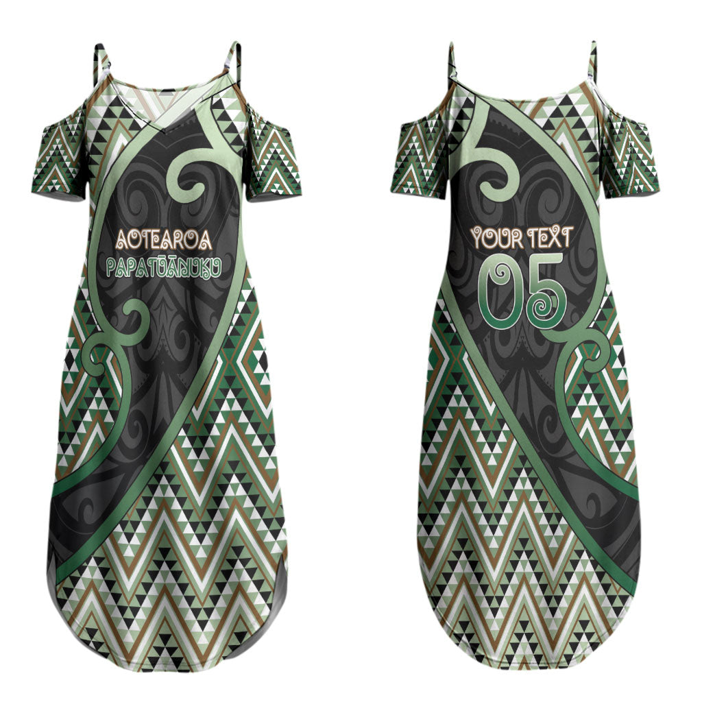 Custom Aotearoa Atua Papatuanuku Couples Matching Summer Maxi Dress and Long Sleeve Button Shirt Earth Mother Father Koru Patterns